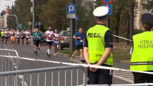 Zabezpieczenie biegu przez katowickich policjantów 2 pażdziernika 2016 r.