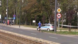 Zabezpieczenie biegu przez katowickich policjantów 2 pażdziernika 2016 r.