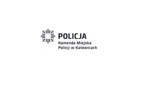 zdjęcie kolorowe: grafika na białym tle napis o treści Policji Komenda Miejska Policji w Katowicach